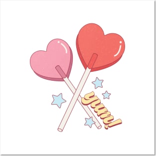 Valentine's Day Lollipop Design Posters and Art